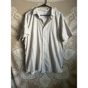 Roark Bless Up Breathable Stretch Shirt in Cream/Tan Stripe